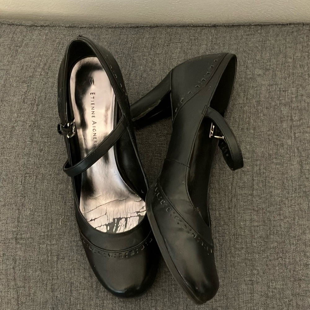 Black etienne aigner Mary Janes size 7